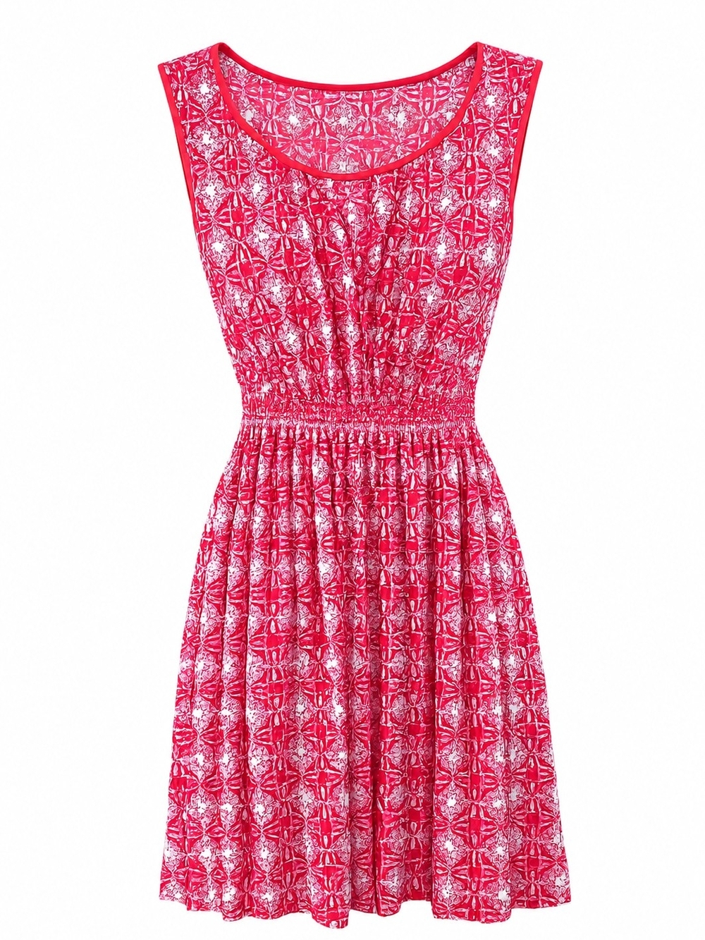 Max Studio Red-Pink Printed Sleeveless Mini Dress